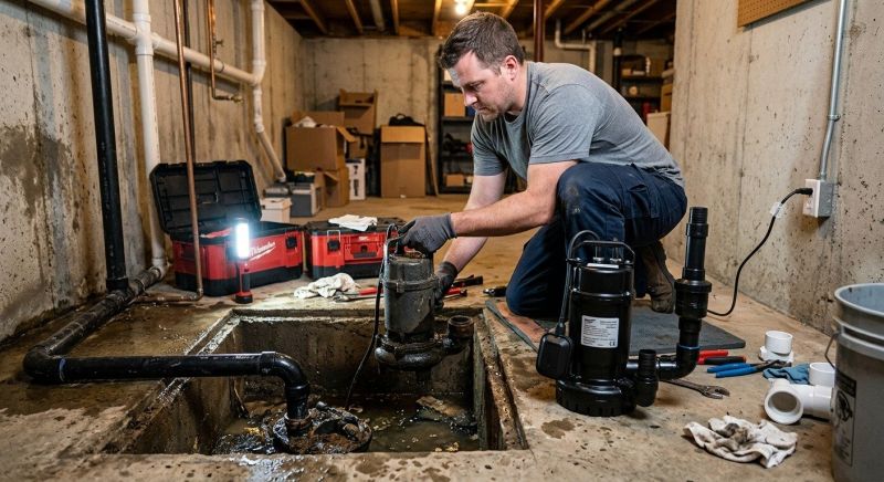 Sump Pump Relocation in West Des Moines, IA