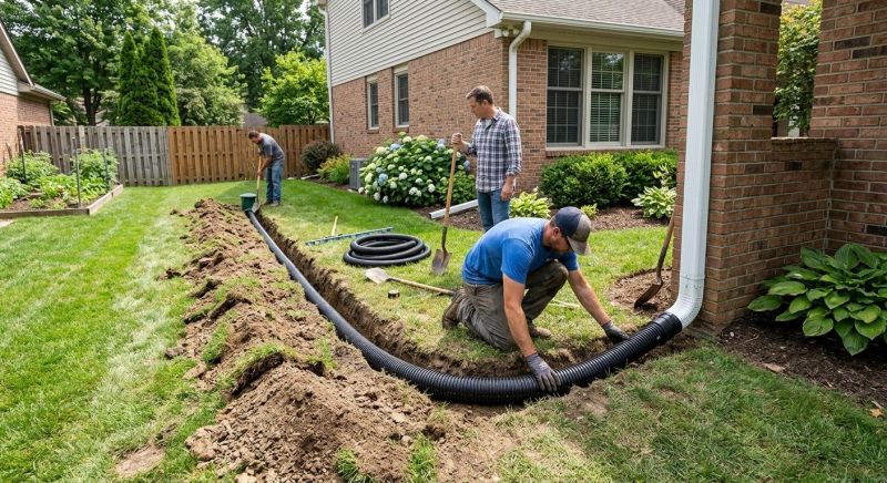 Downspout Trenching in Houston, TX