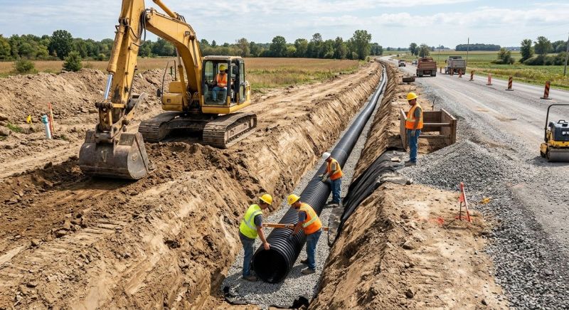 Drainage Trench Installation in Houston, TX